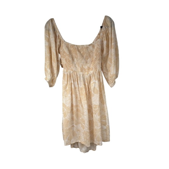 Roxy Satin Sands Mini Dress Puff Sleeve Open Back S - Picture 2 of 11